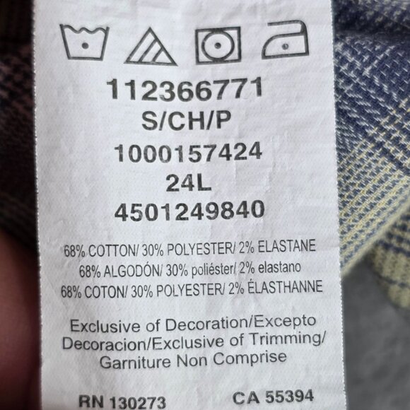 Mens Wrangler Western Yellow & Gray Plaid Shirt Long Sleeve Button Up Cowboy S - Picture 3 of 8